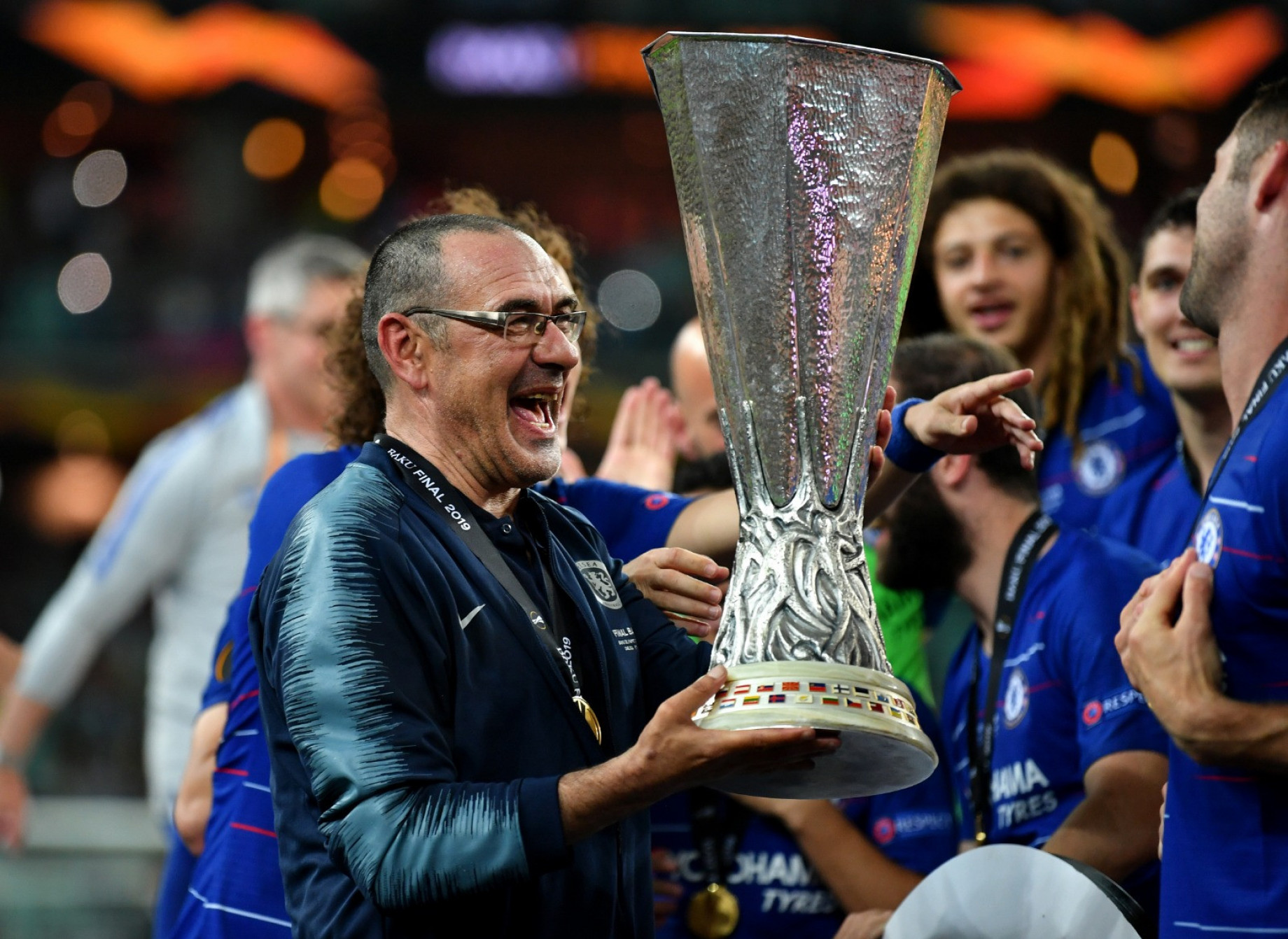 Лига кубок уефа. Маурицио Сарри. Маурицио Сарри победитель Лиги Европы 2019.